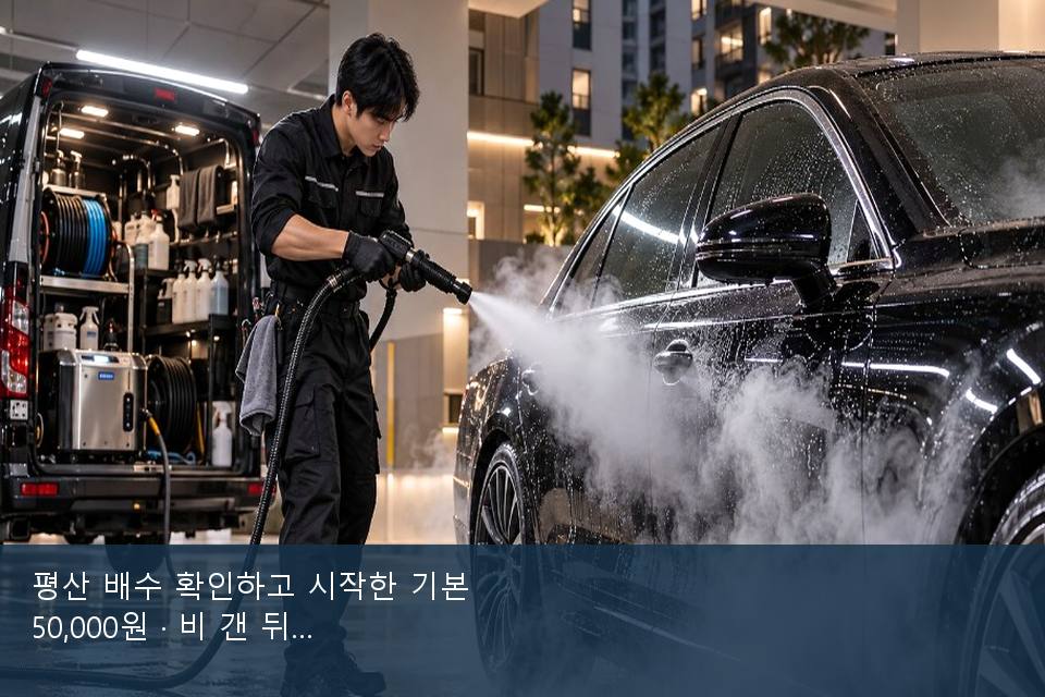 평산 배수 확인하고 시작한 기본 50,000원 · 비 갠 뒤의 작업